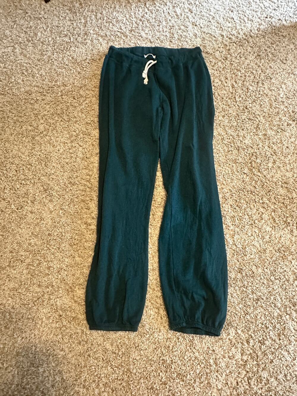 Perfect White Tee Teal Green French Terry Sweatpants Large